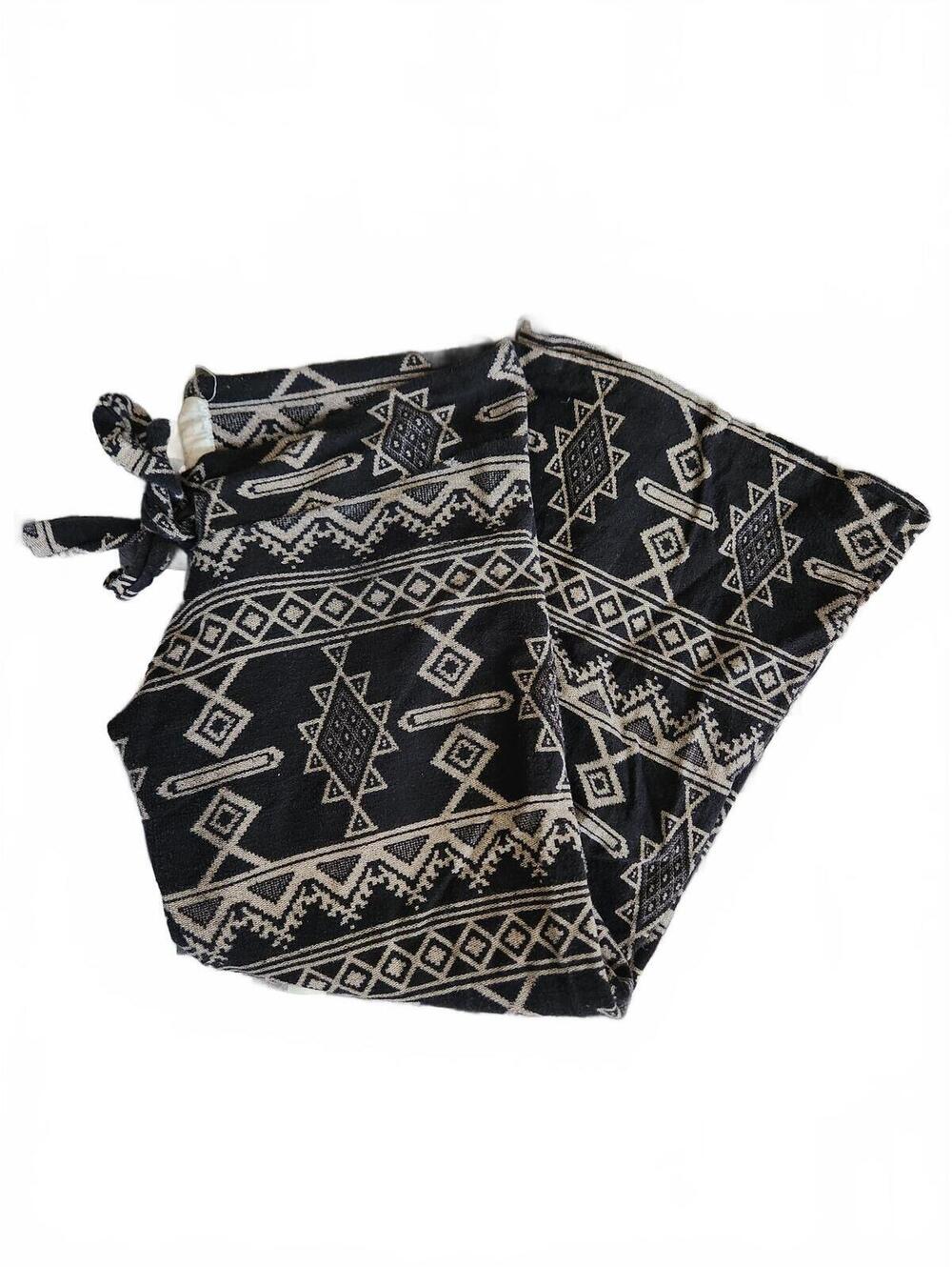 Tricia Fix Aztec black and white cropped low rise flare pull on pant